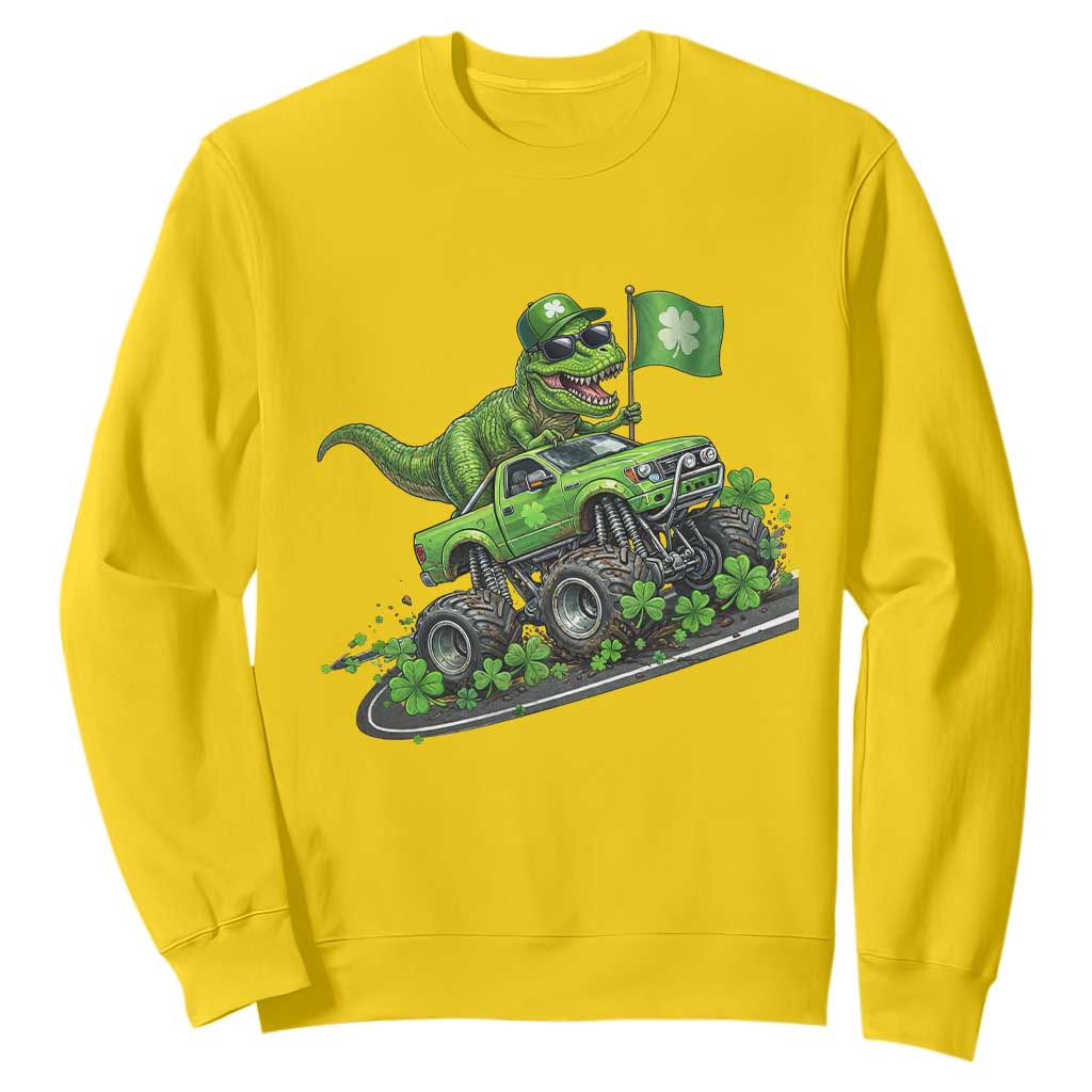 Funny St Patricks Day Dinosaur Truck Sweatshirt Irish Holiday Gift TS12 Daisy Print Your Wear