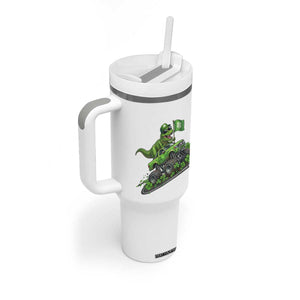 Funny St Patricks Day Dinosaur Truck Tumbler With Handle Irish Holiday Gift TS12 Print Your Wear