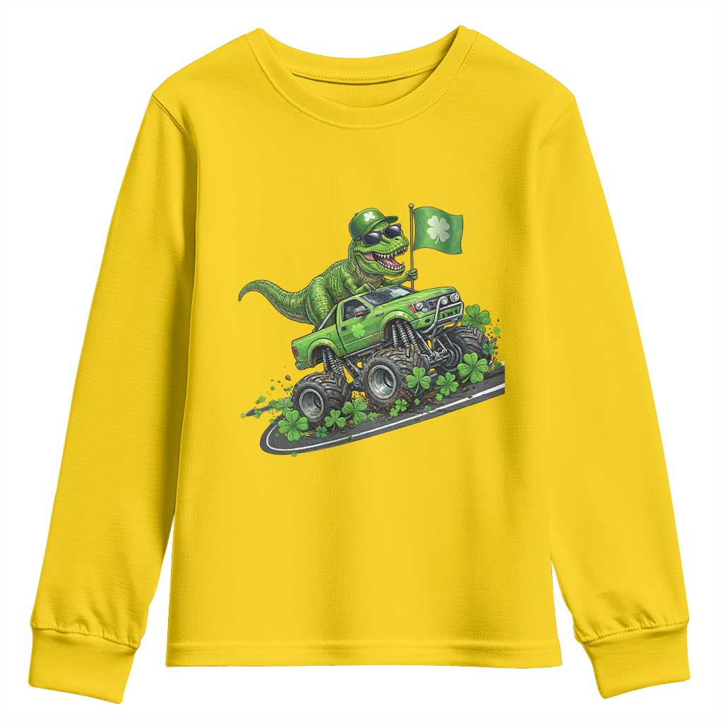 Funny St Patricks Day Dinosaur Truck Youth Sweatshirt Irish Holiday Gift TS12 Daisy Print Your Wear