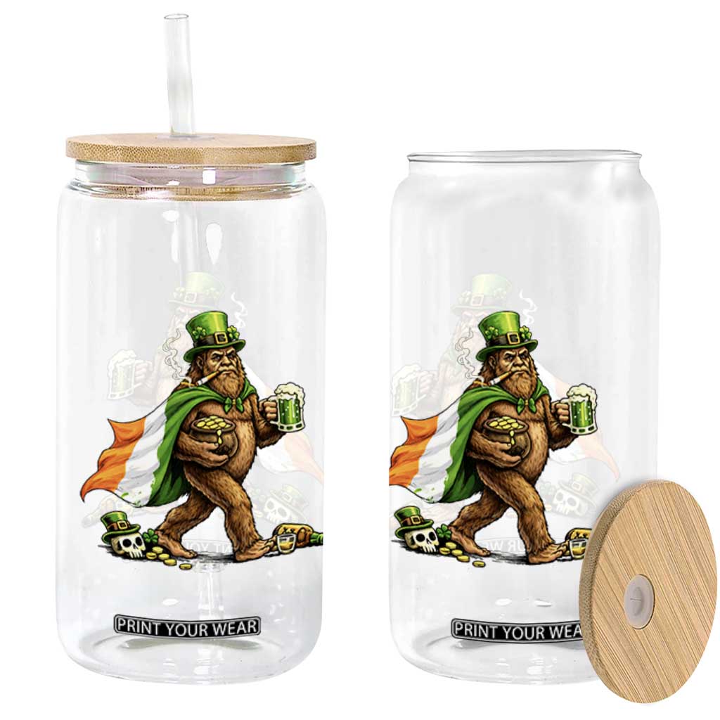 Funny St Patricks Day Bigfoot Glass Can Mythical Party Gift TS12 Print Your Wear