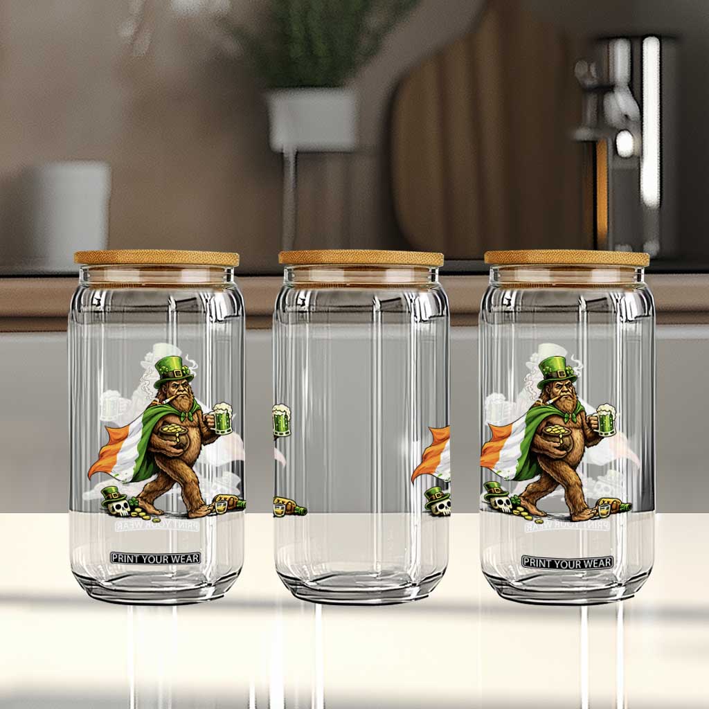 Funny St Patricks Day Bigfoot Glass Can Mythical Party Gift TS12 Print Your Wear
