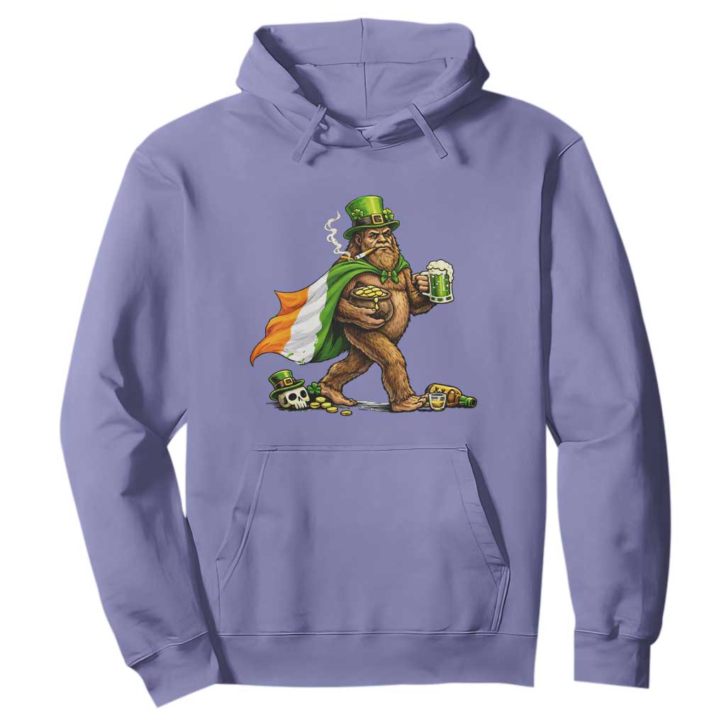 Funny St Patricks Day Bigfoot Hoodie Mythical Party Gift TS12 Violet Print Your Wear