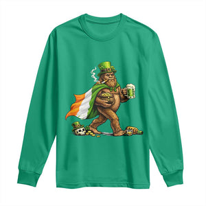 Funny St Patricks Day Bigfoot Long Sleeve Shirt Mythical Party Gift TS12 Irish Green Print Your Wear