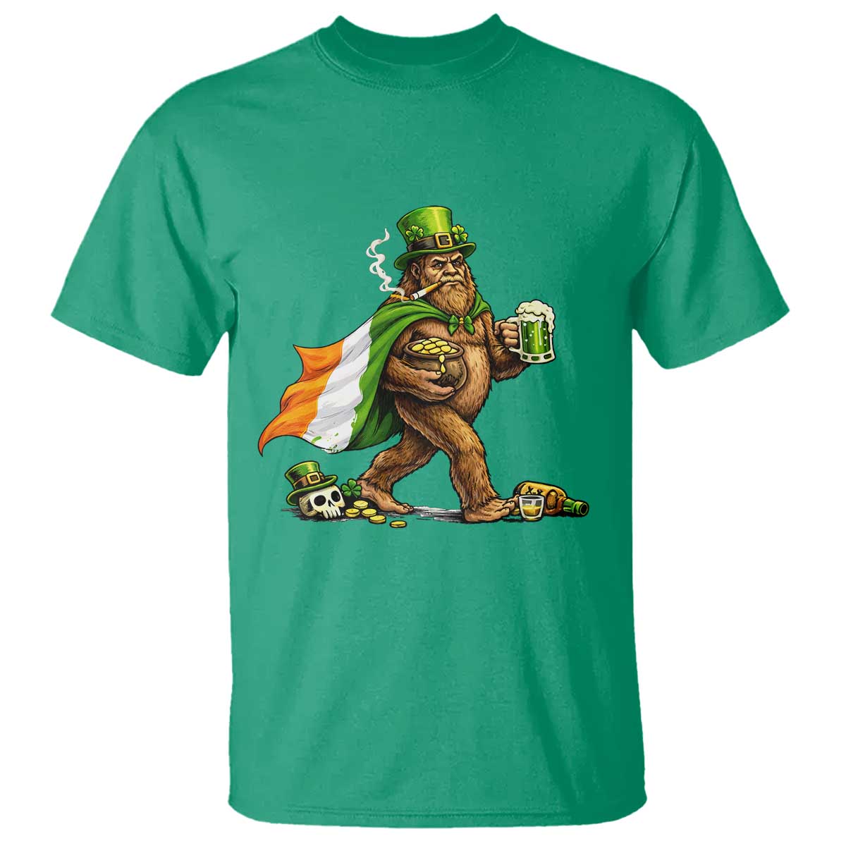 Funny St Patricks Day Bigfoot T Shirt Mythical Party Gift TS12 Irish Green Print Your Wear