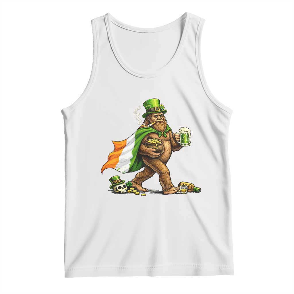 Funny St Patricks Day Bigfoot Tank Top Mythical Party Gift TS12 White Print Your Wear
