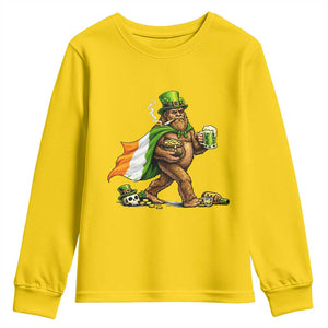 Funny St Patricks Day Bigfoot Youth Sweatshirt Mythical Party Gift TS12 Daisy Print Your Wear