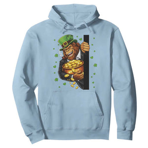 Funny St Patricks Day Bigfoot Hoodie Irish Revelry Gift TS12 Light Blue Print Your Wear