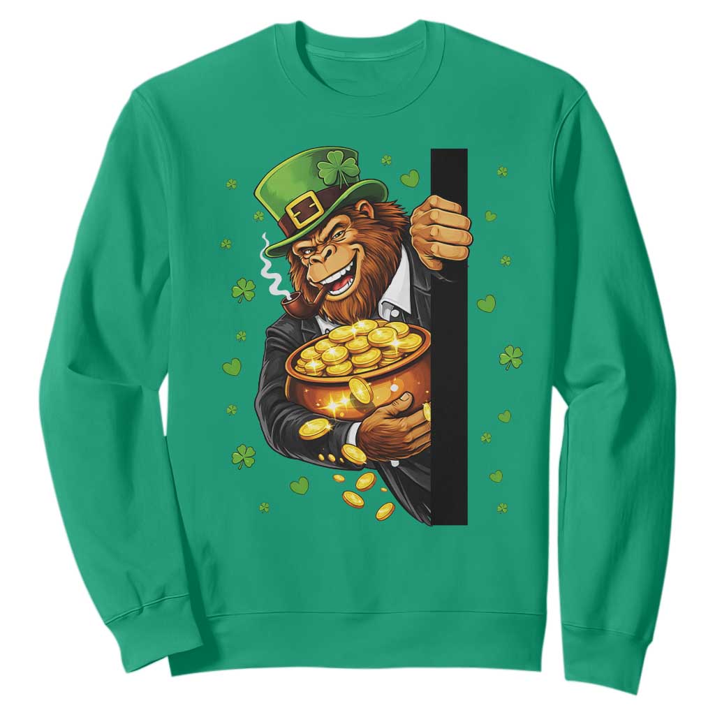 Funny St Patricks Day Bigfoot Sweatshirt Irish Revelry Gift TS12 Irish Green Print Your Wear