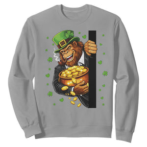 Funny St Patricks Day Bigfoot Sweatshirt Irish Revelry Gift TS12 Sport Gray Print Your Wear