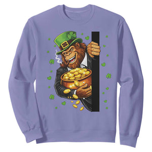 Funny St Patricks Day Bigfoot Sweatshirt Irish Revelry Gift TS12 Violet Print Your Wear