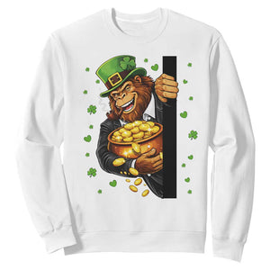 Funny St Patricks Day Bigfoot Sweatshirt Irish Revelry Gift TS12 White Print Your Wear