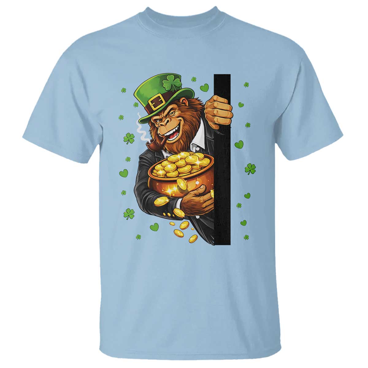 Funny St Patricks Day Bigfoot T Shirt Irish Revelry Gift TS12 Light Blue Print Your Wear