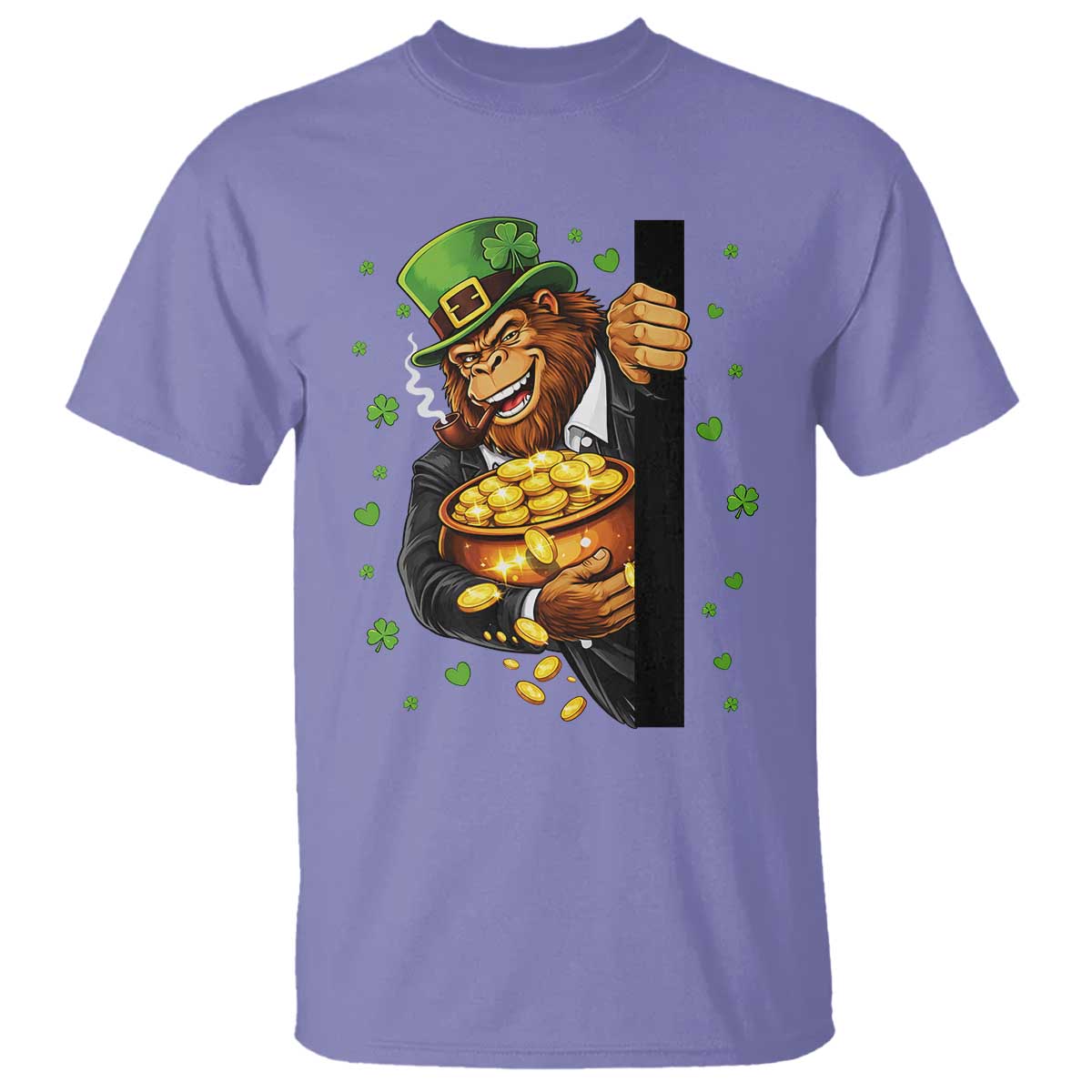 Funny St Patricks Day Bigfoot T Shirt Irish Revelry Gift TS12 Violet Print Your Wear
