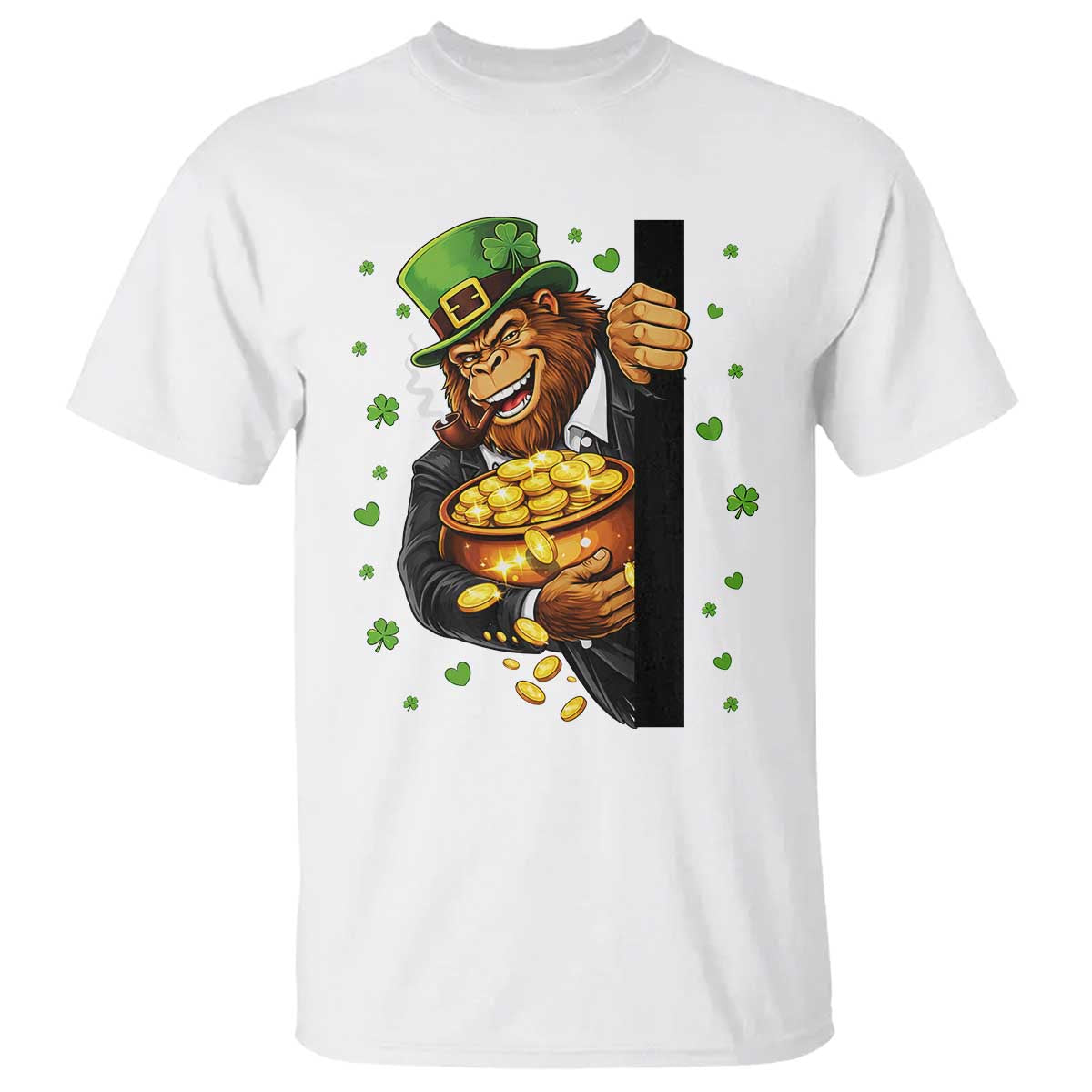 Funny St Patricks Day Bigfoot T Shirt Irish Revelry Gift TS12 White Print Your Wear