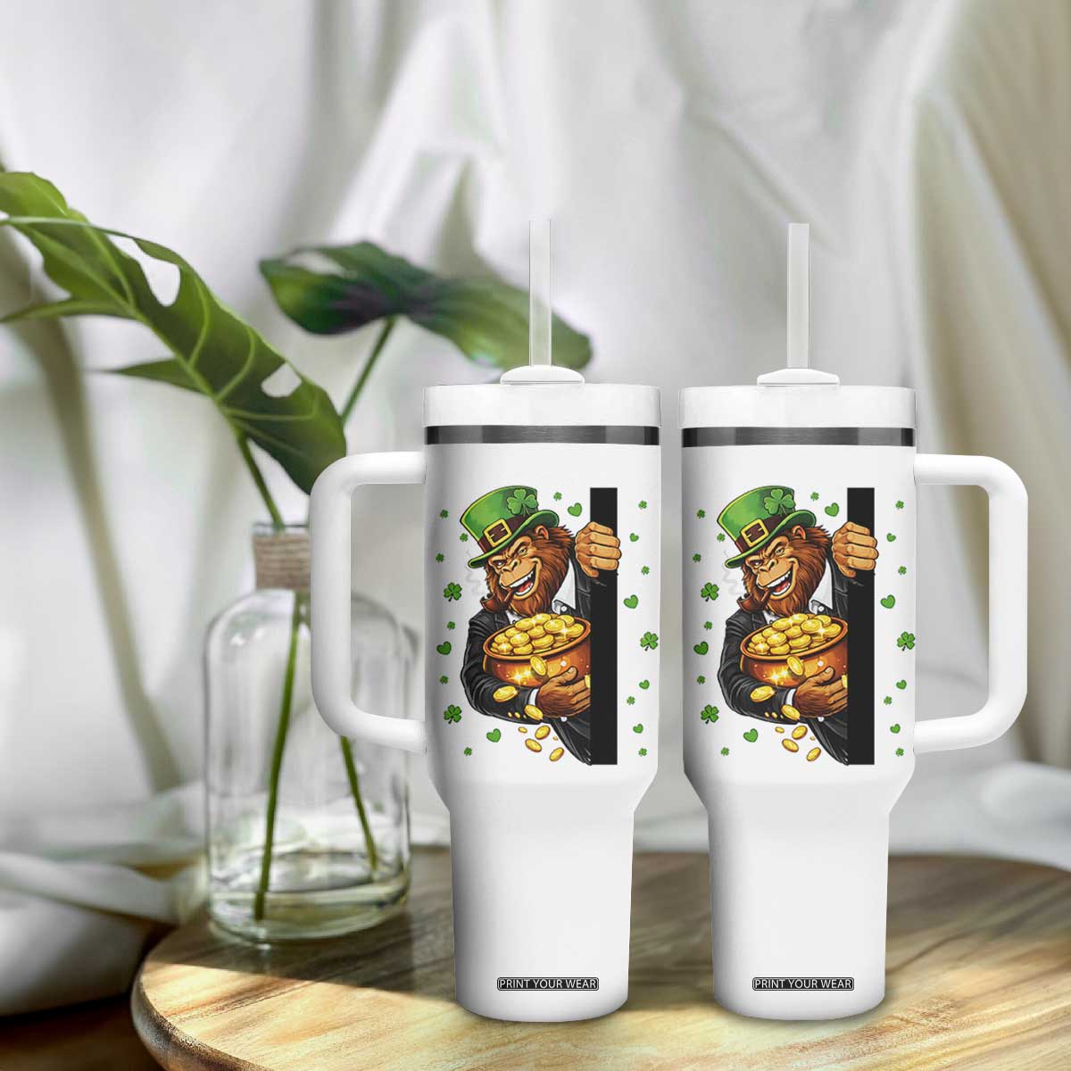 Funny St Patricks Day Bigfoot Tumbler With Handle Irish Revelry Gift TS12 Print Your Wear