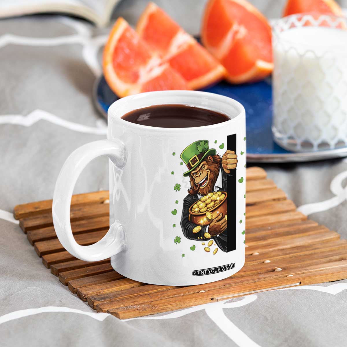 Funny St Patricks Day Bigfoot Coffee Mug Irish Revelry Gift TS12 Print Your Wear