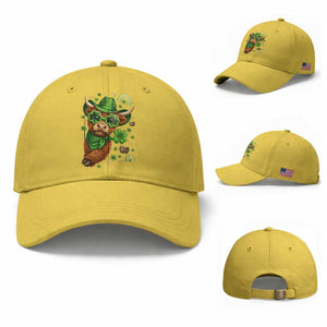 Funny Irish Highland Cow Baseball Cap St Patricks Day Gift TS12 Baseball Cap Universal Fit Yellow Print Your Wear