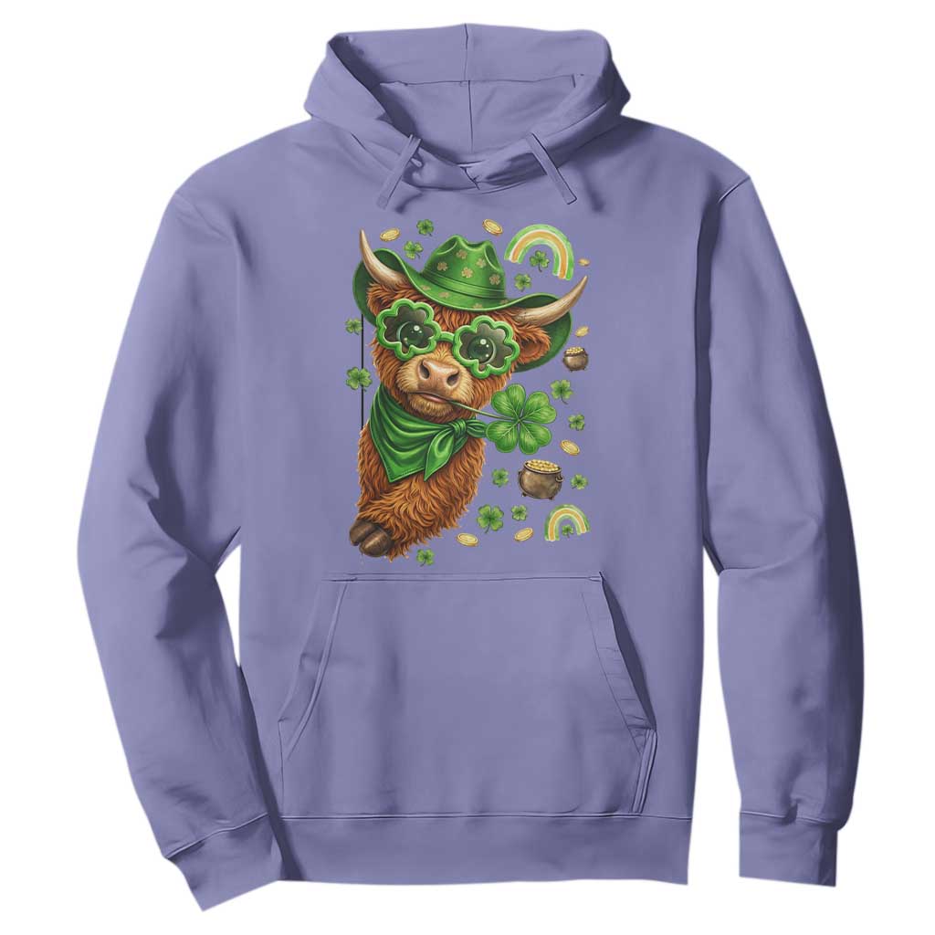 Funny Irish Highland Cow Hoodie St Patricks Day Gift TS12 Violet Print Your Wear