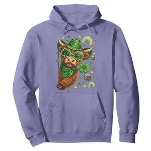 Funny Irish Highland Cow Hoodie St Patricks Day Gift TS12 Violet Print Your Wear