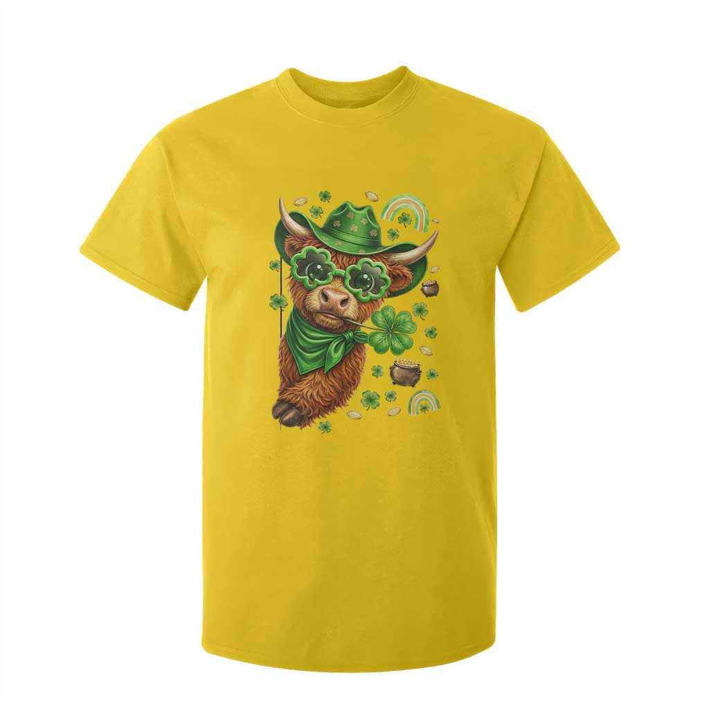 Funny Irish Highland Cow T Shirt For Kid St Patricks Day Gift TS12 Daisy Print Your Wear