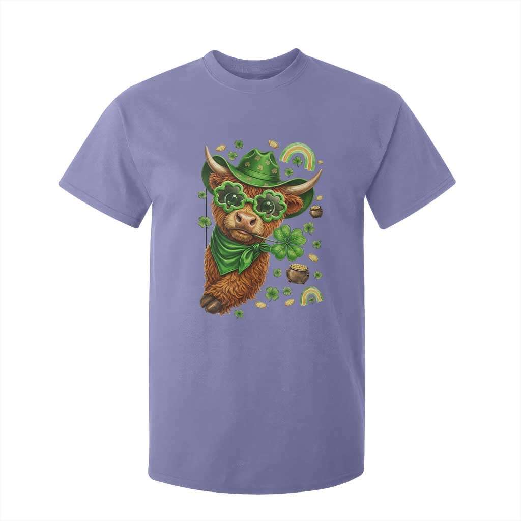 Funny Irish Highland Cow T Shirt For Kid St Patricks Day Gift TS12 Violet Print Your Wear