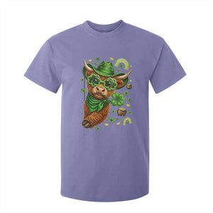 Funny Irish Highland Cow T Shirt For Kid St Patricks Day Gift TS12 Violet Print Your Wear