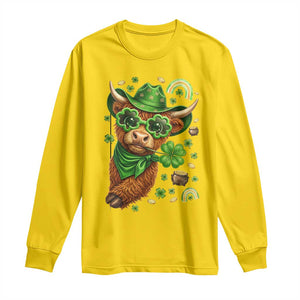 Funny Irish Highland Cow Long Sleeve Shirt St Patricks Day Gift TS12 Daisy Print Your Wear