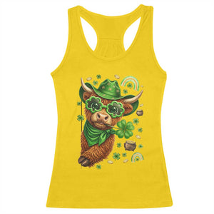 Funny Irish Highland Cow Racerback Tank Top St Patricks Day Gift TS12 Daisy Print Your Wear