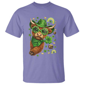 Funny Irish Highland Cow T Shirt St Patricks Day Gift TS12 Violet Print Your Wear