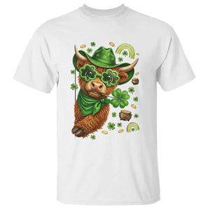 Funny Irish Highland Cow T Shirt St Patricks Day Gift TS12 White Print Your Wear
