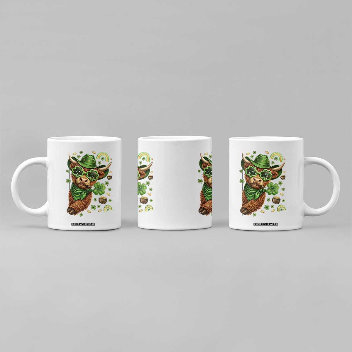 Funny Irish Highland Cow Coffee Mug St Patricks Day Gift TS12 Print Your Wear