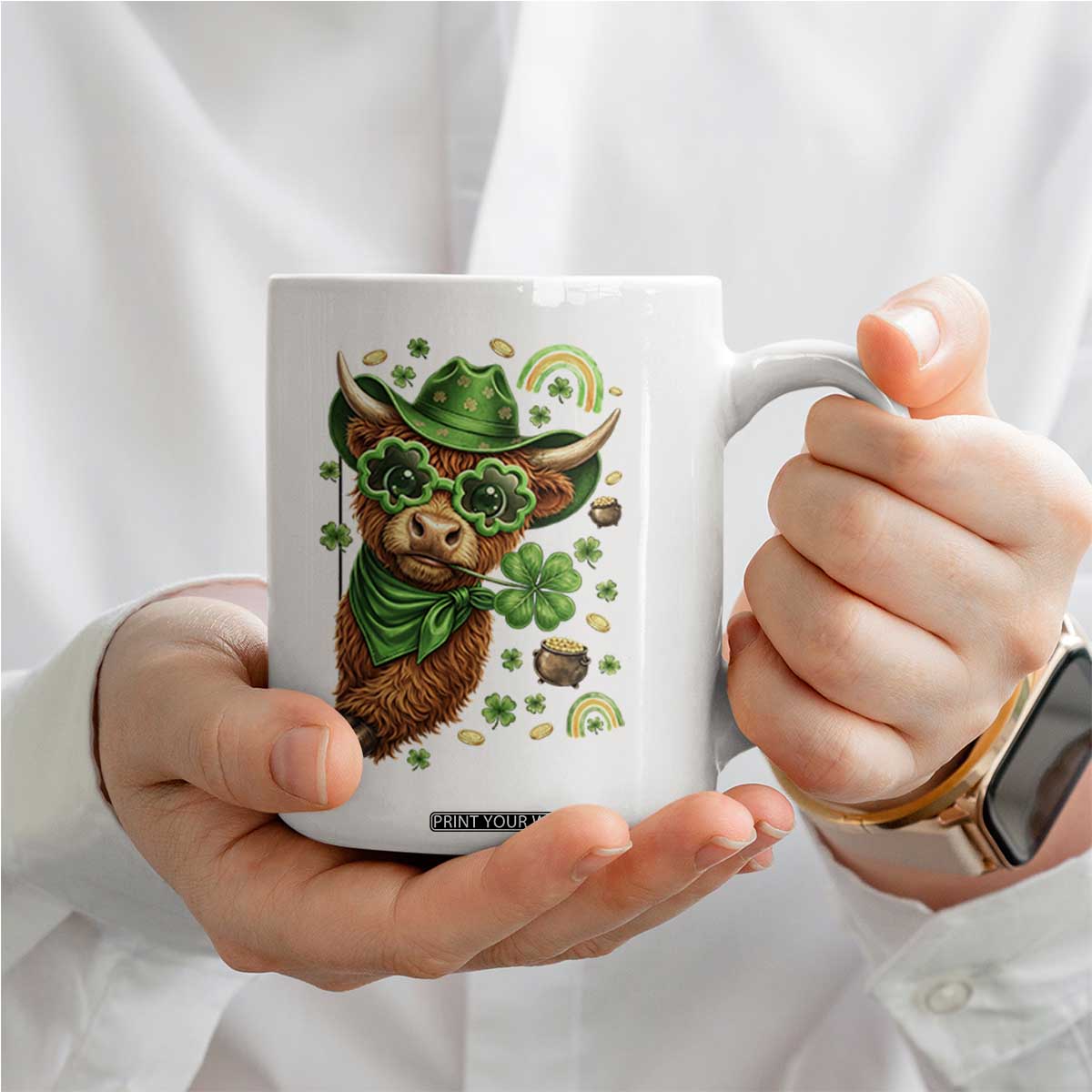 Funny Irish Highland Cow Coffee Mug St Patricks Day Gift TS12 Print Your Wear