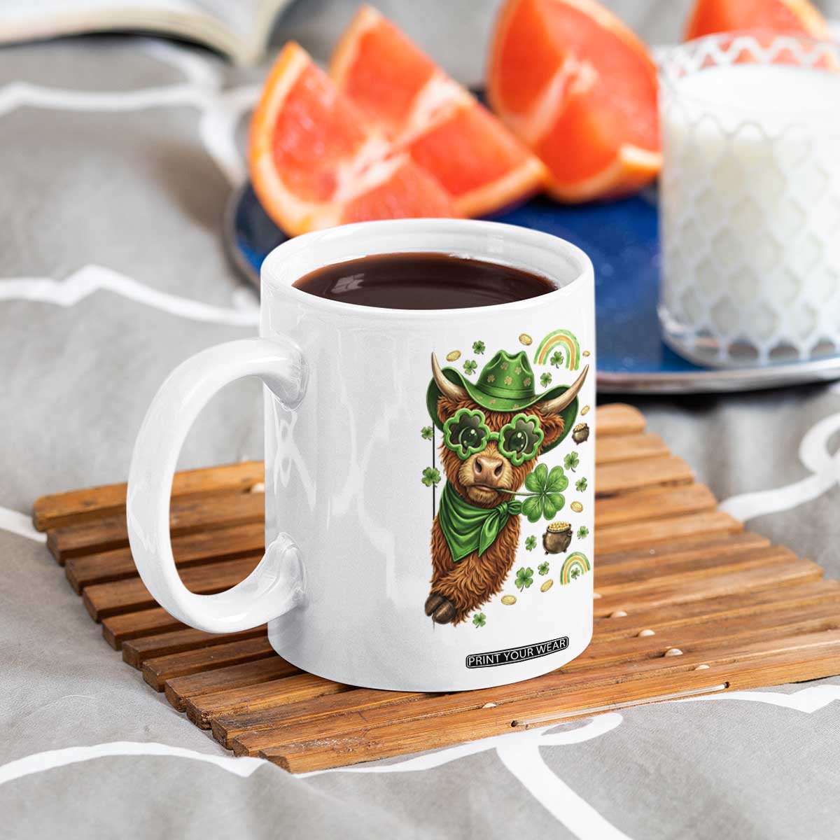Funny Irish Highland Cow Coffee Mug St Patricks Day Gift TS12 Print Your Wear