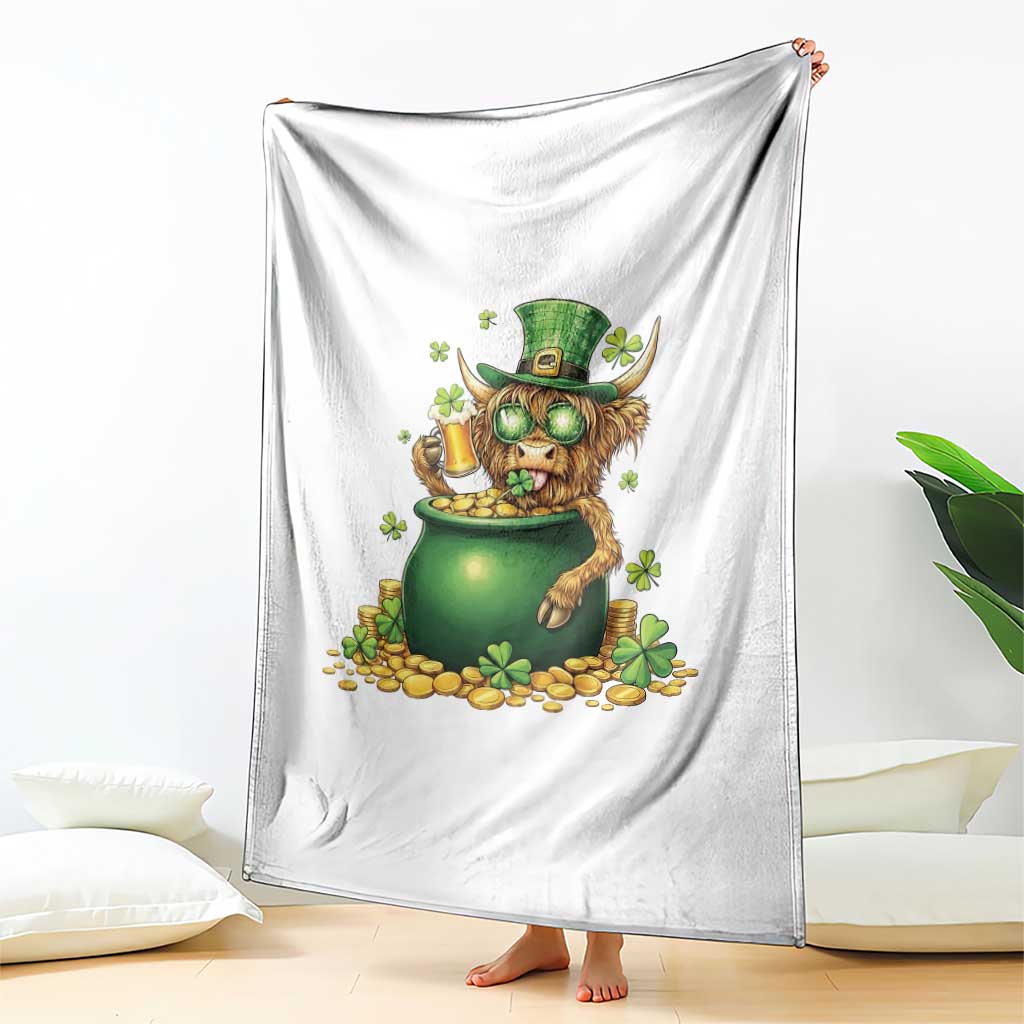 Funny Highland Cow St Patricks Day Throw Blanket Farm Lover Gift TS12 Print Your Wear
