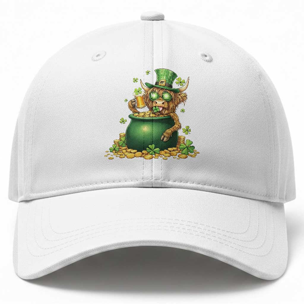 Funny Highland Cow St Patricks Day Baseball Cap Farm Lover Gift TS12 Print Your Wear