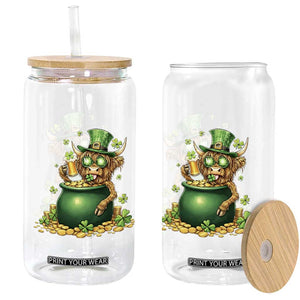 Funny Highland Cow St Patricks Day Glass Can Farm Lover Gift TS12 Print Your Wear
