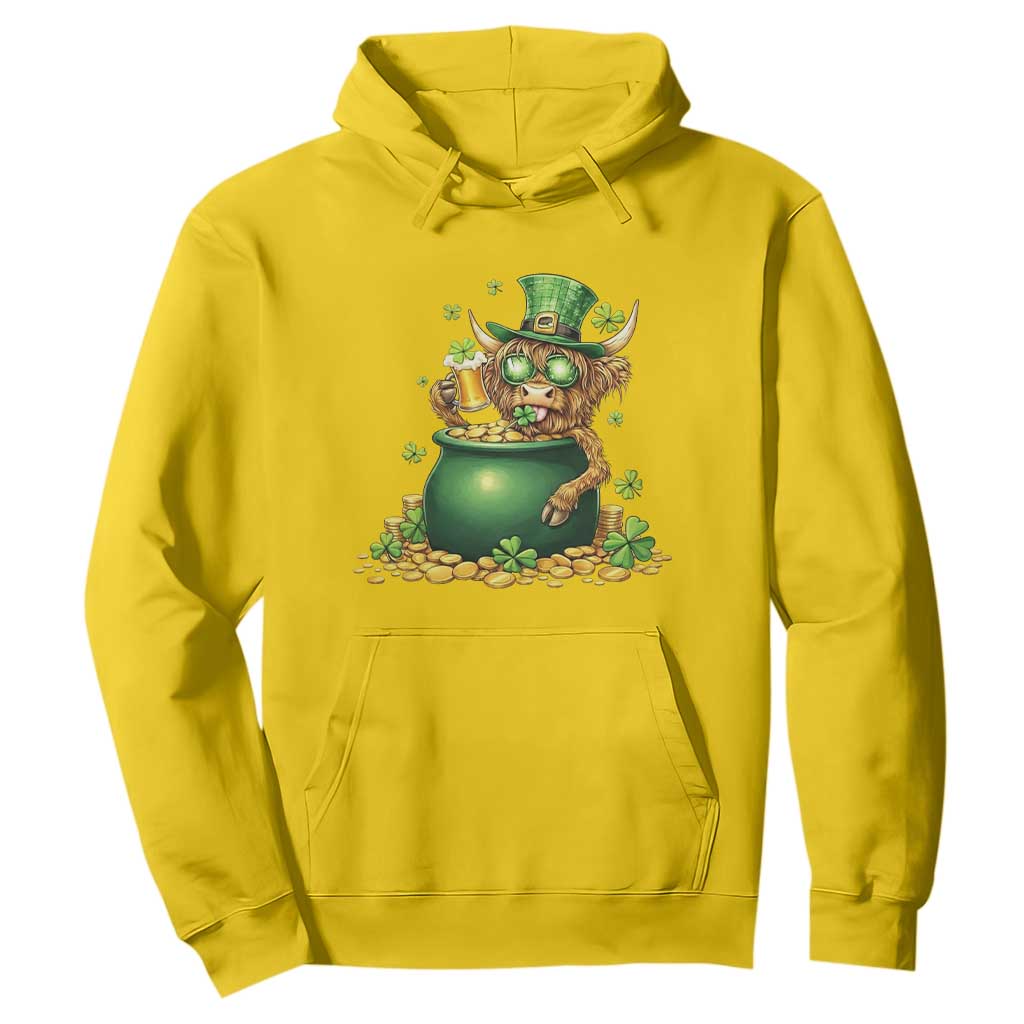 Funny Highland Cow St Patricks Day Hoodie Farm Lover Gift TS12 Daisy Print Your Wear