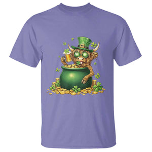 Funny Highland Cow St Patricks Day T Shirt Farm Lover Gift TS12 Violet Print Your Wear
