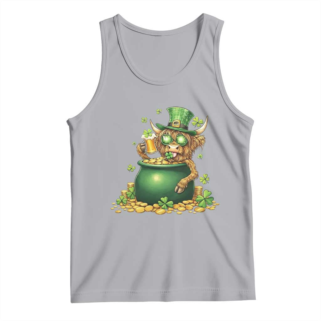 Funny Highland Cow St Patricks Day Tank Top Farm Lover Gift TS12 Athletic Heather Print Your Wear