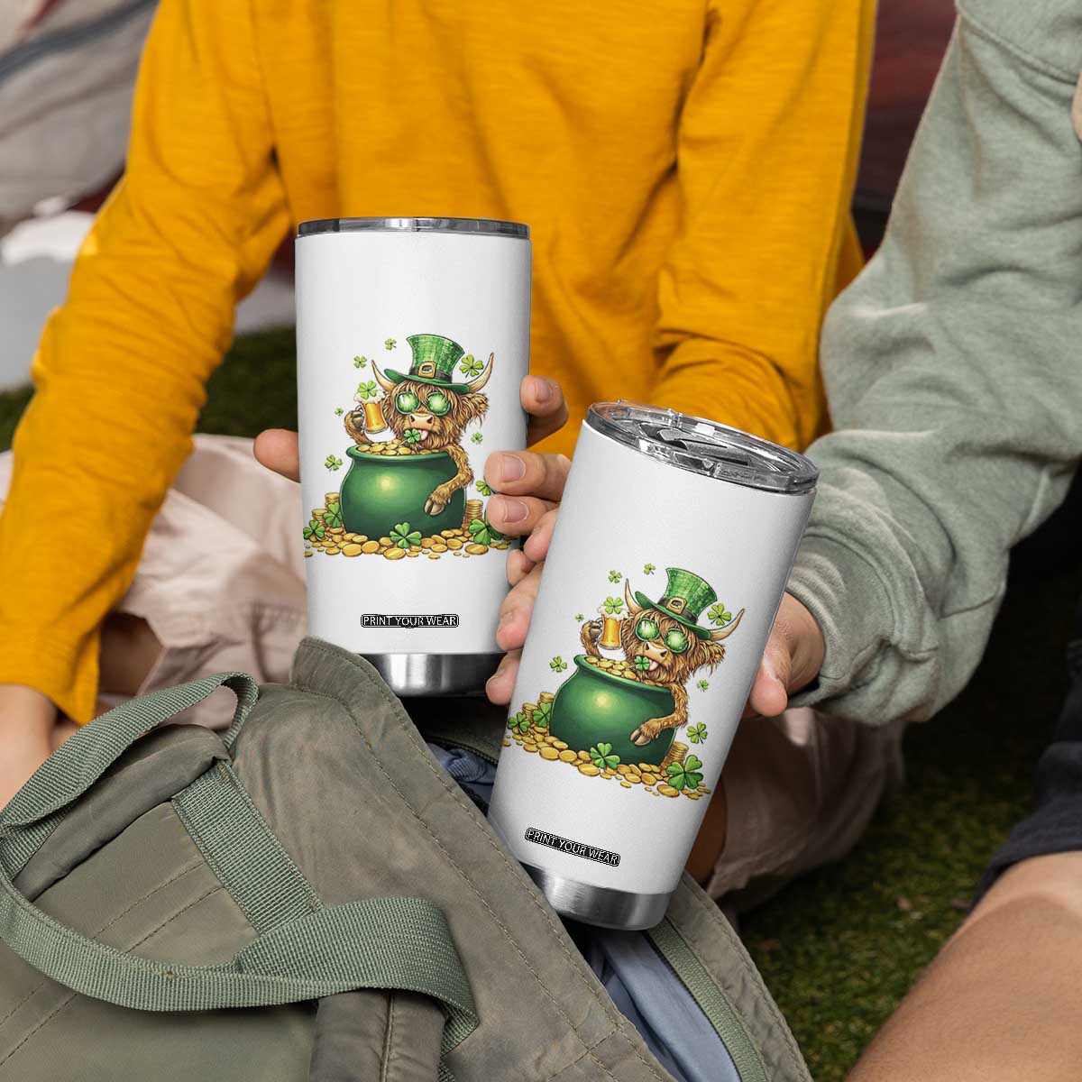 Funny Highland Cow St Patricks Day Tumbler Cup Farm Lover Gift TS12 Print Your Wear