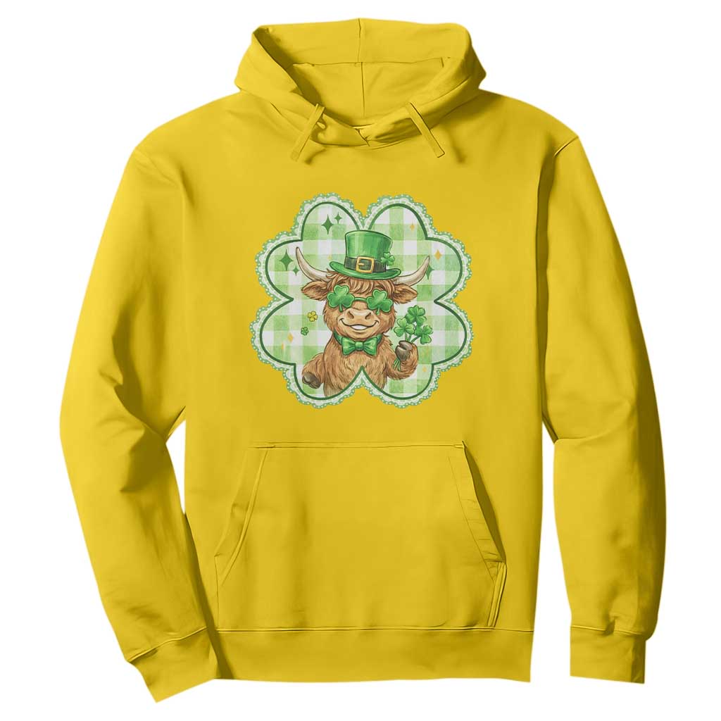 Funny Irish Highland Cow Shamrock Holiday Gift Hoodie TS12 Daisy Print Your Wear