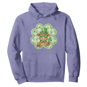 Funny Irish Highland Cow Shamrock Holiday Gift Hoodie TS12 Violet Print Your Wear