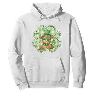 Funny Irish Highland Cow Shamrock Holiday Gift Hoodie TS12 White Print Your Wear