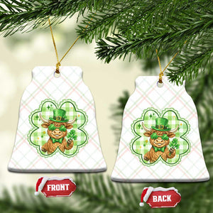 Funny Irish Highland Cow Shamrock Holiday Gift Ceramic Ornament TS12 Print Your Wear