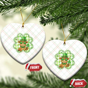 Funny Irish Highland Cow Shamrock Holiday Gift Ceramic Ornament TS12 Print Your Wear