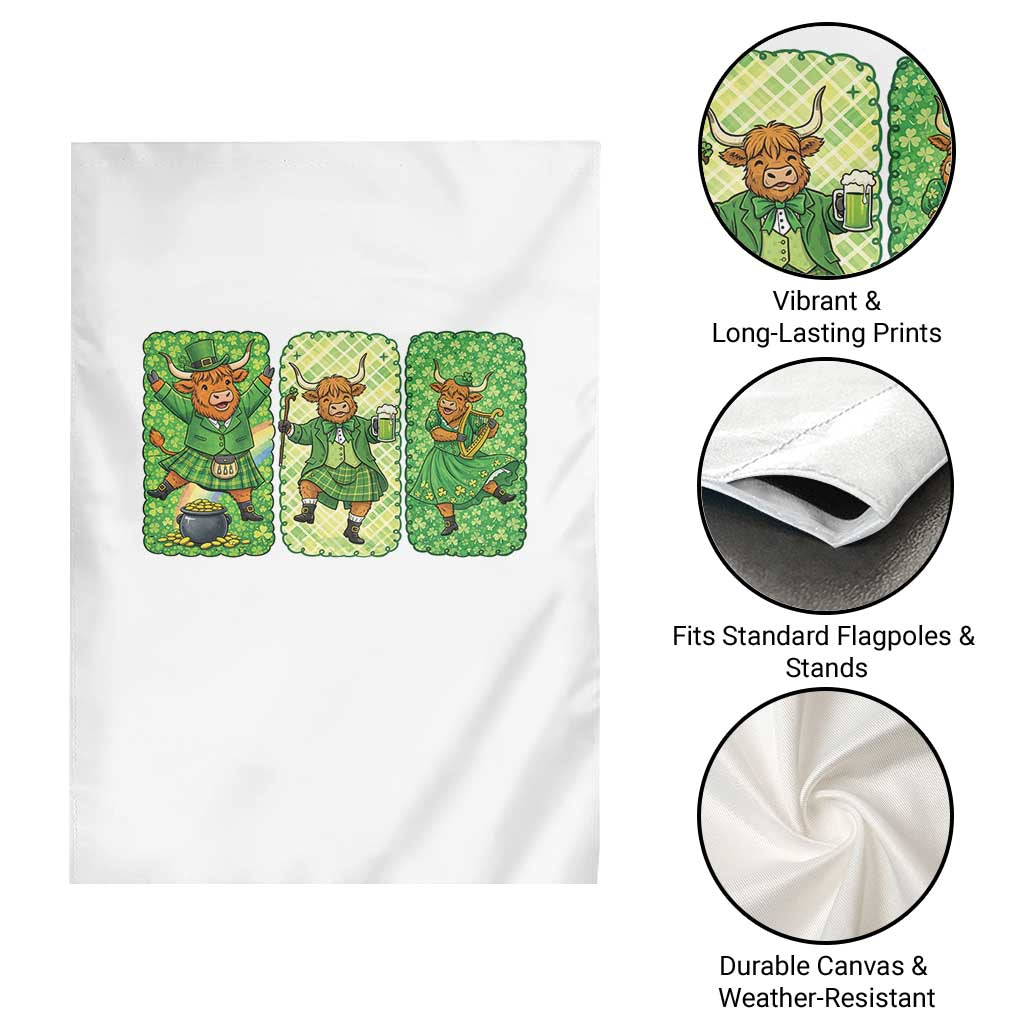 Vintage Highland Cow St Patricks Day Garden Flag Farm Lover Gift TS12 Print Your Wear