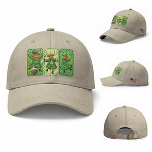 Vintage Highland Cow St Patricks Day Baseball Cap Farm Lover Gift TS12 Baseball Cap Universal Fit Beige Print Your Wear