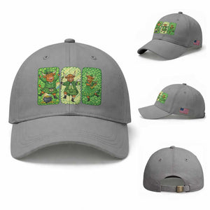 Vintage Highland Cow St Patricks Day Baseball Cap Farm Lover Gift TS12 Baseball Cap Universal Fit Sport Gray Print Your Wear