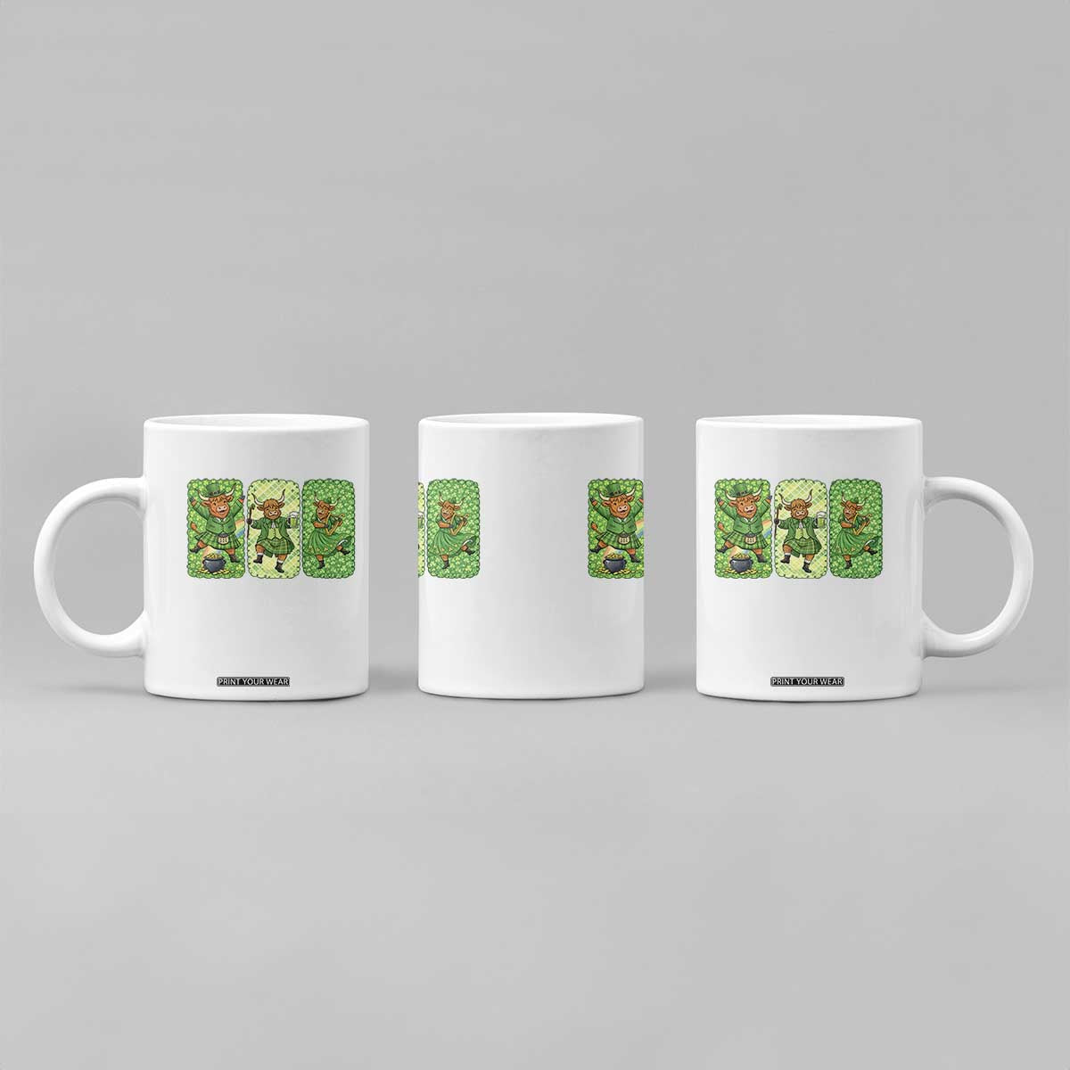 Vintage Highland Cow St Patricks Day Coffee Mug Farm Lover Gift TS12 Print Your Wear
