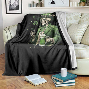 Skeleton St Patricks Day Drinking Throw Blanket Irish Party Gift TS12 Print Your Wear